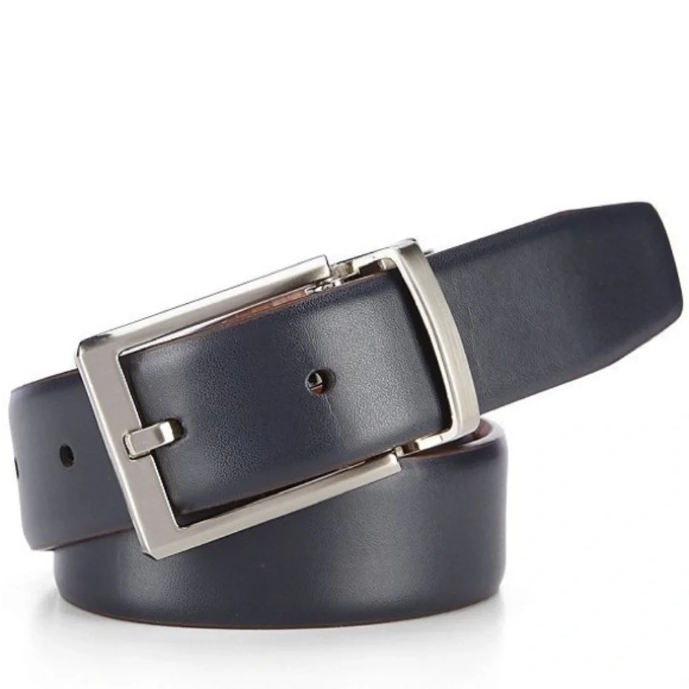 Class Club Big Boys' Reversible Leather Belt, 30/32, Brown/Black, Silver…